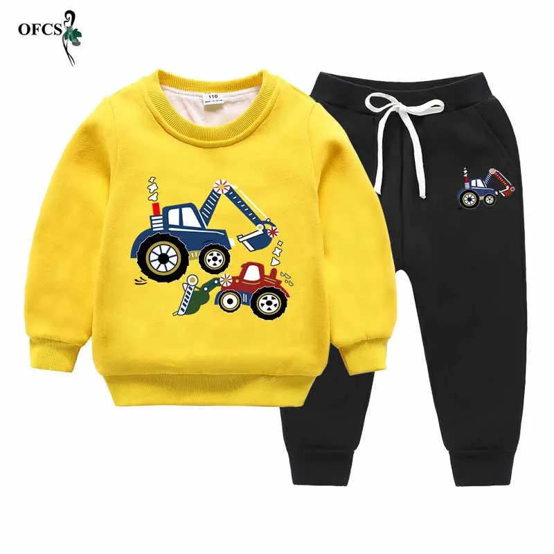 

Зимняя одежда для девочек-подростков, комплект детской одежды, хлопковая толстовка + штаны, повседневный костюм из двух предметов с мультяш...