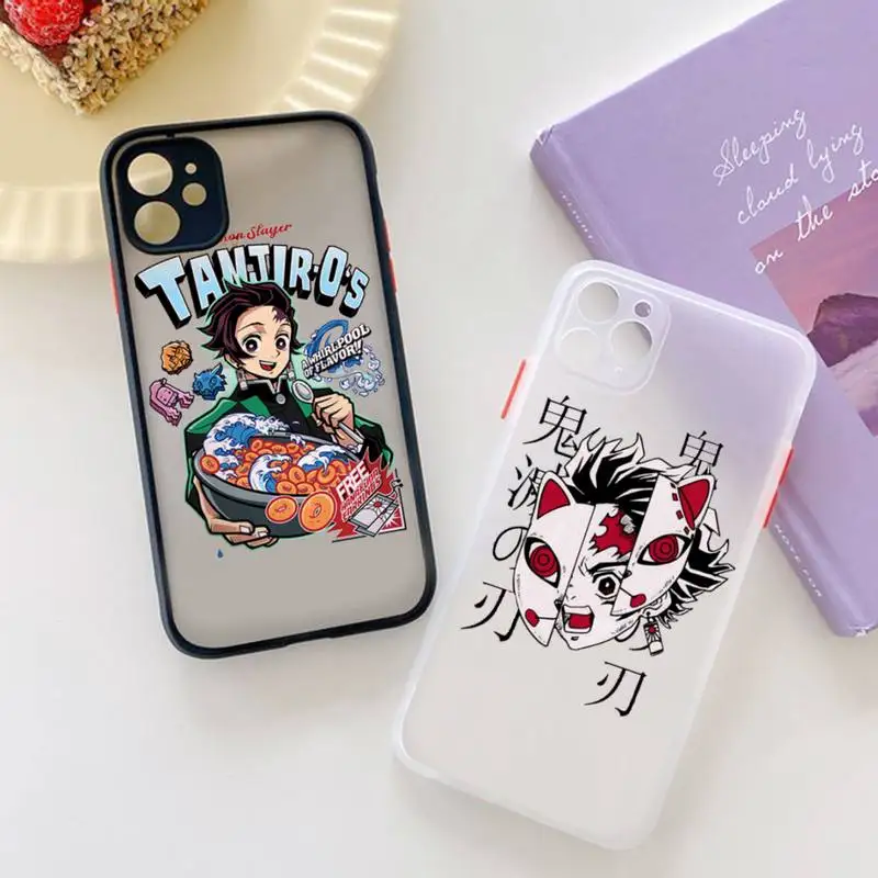 

Demon Slayer Japanese Anime Phone Case matte transparent For iphone 7 8 11 12 plus mini x xs xr pro max cover