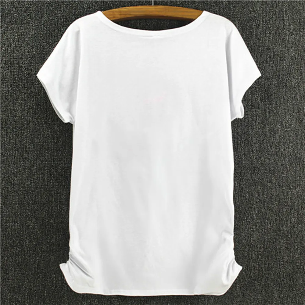 Ceodogg O Neck Pullover Short Sleeve T Shirt Women Heart Pattern Loose Lovers Cotton Tees Summer  New t shirts Ladies Top