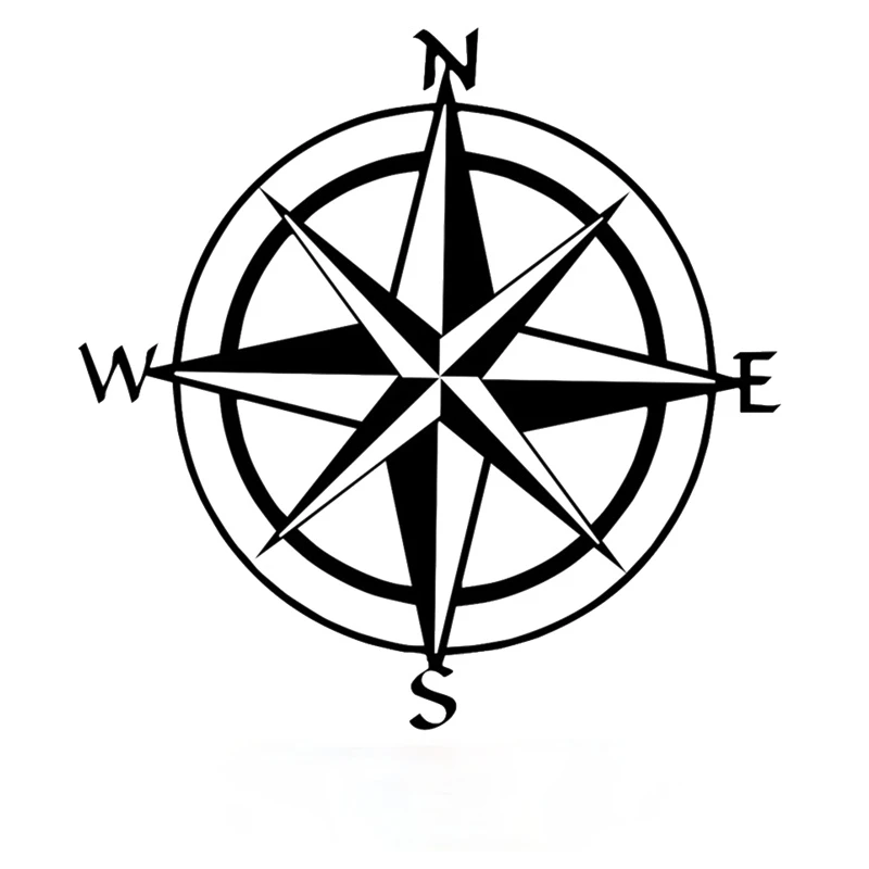 

Vinyl Decal Compass Die-Cut Car Sticker Waterproof Auto Decors on Hood Door Rear Window15*15cm