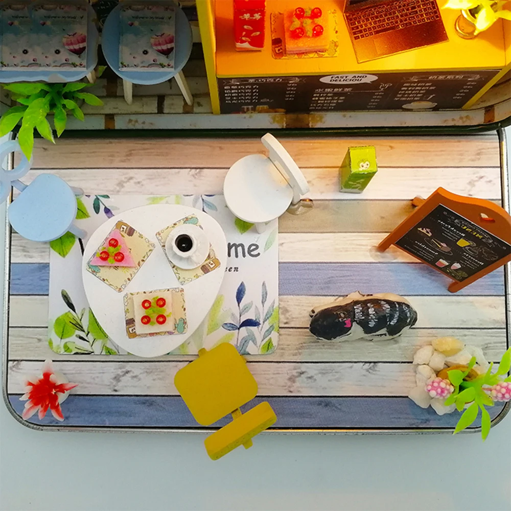 Миниатюрный Кукольный домик DIY деревянный кукольный с мебелью детские игрушки