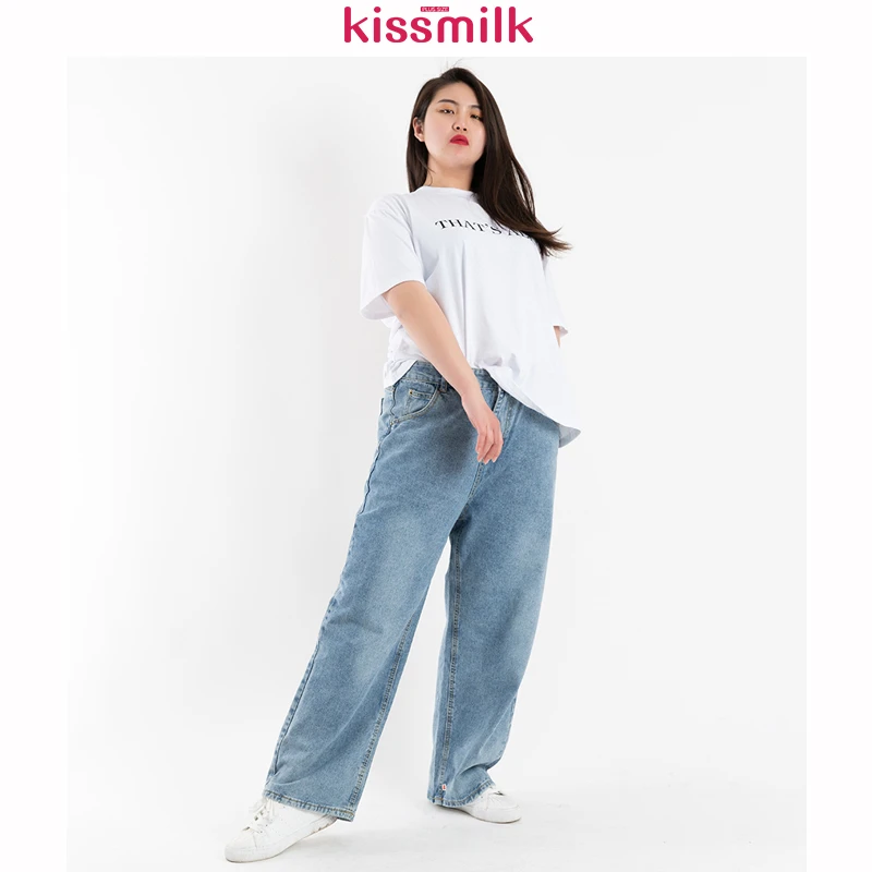 Kissmilk 2020 размера плюс Весна и Лето Женский светильник синие потертые широкие