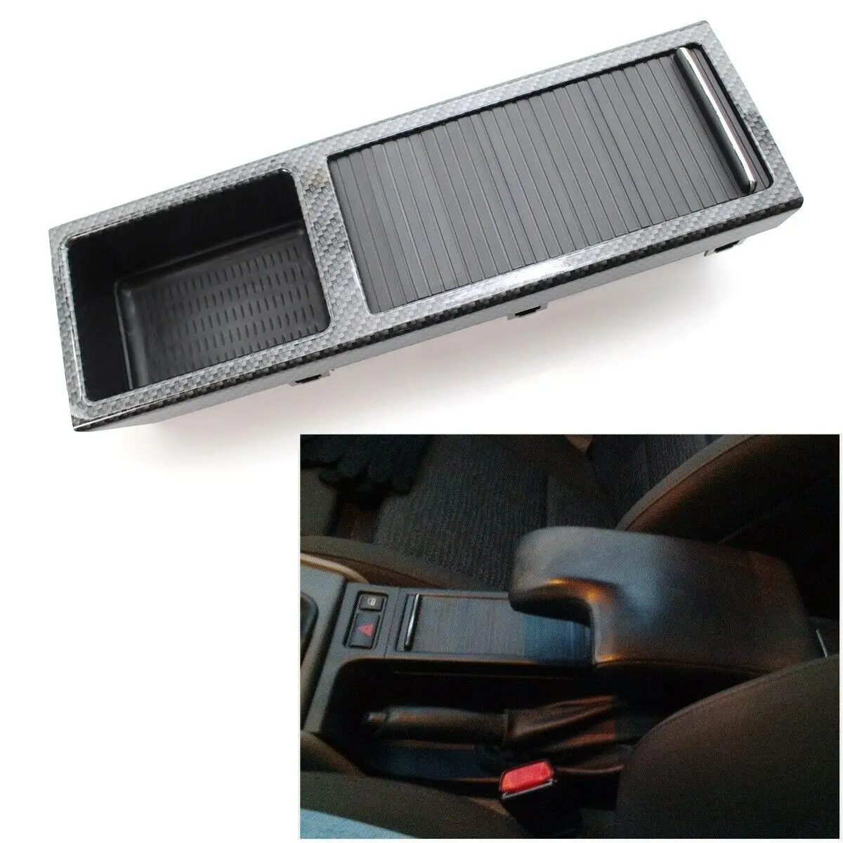 

Center Console Cup Holder Storage Insert 51167038323 Carbon fiber style Parts & Accessories Water Cup Storage