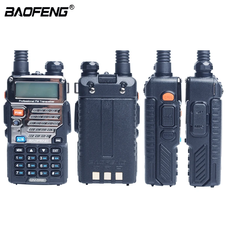 baofeng uv 5re uv5re 5w 8w walkie talkie dual band two way cb ham radio uvhf transceiver scanner uv5r uv 5r update for police free global shipping
