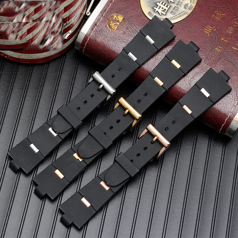 Silicone Watch Barcelet Watch Accessories Band for BVLGARI DP42C14SVDGMT Convex 8mm Rubber Strap Men and Women 2 Types