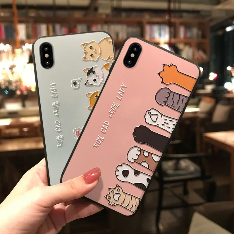 Рельефный чехол с защитой от царапин для iPhone 11 Pro Max 11Pro XS XR X 7 8 6 6S Plus мягкий