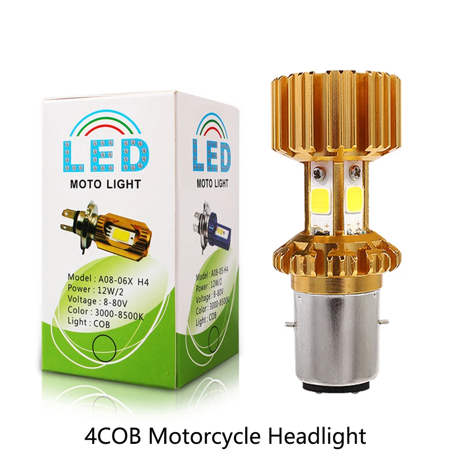 

NHAUTP 1Pcs 2400LM H6 BA20D LED Motorcycle Headlights White 6000K Super Bright Motor Bulb For Scooter Motorbike Head Lamp 12-80v