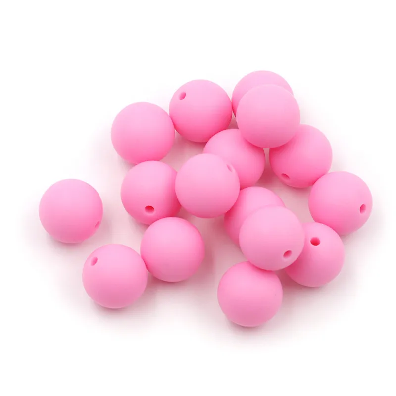 

Pink Color Silicone sensory Beads 12mm 15mm 19mm Food Grade Baby Teething Beads Baby Teethers BX019