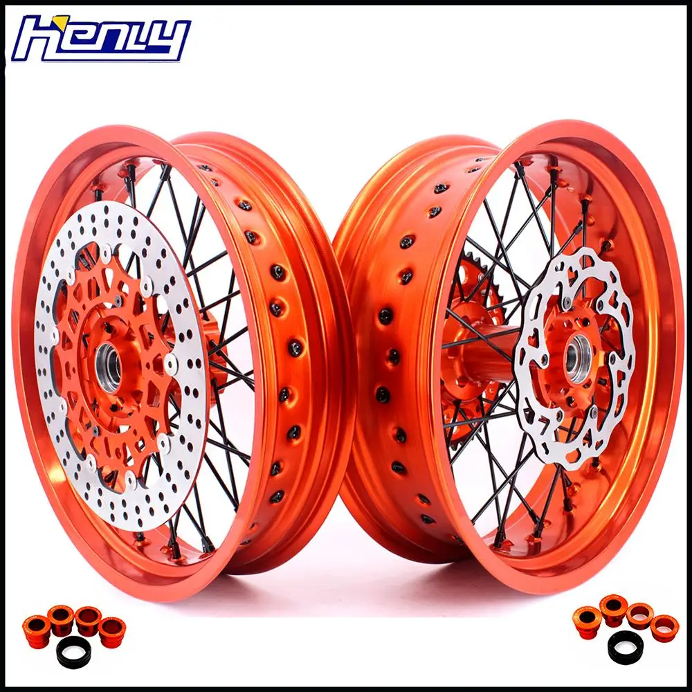 3,5/4,25 Supermoto полный колеса Supermotard диски набор для KTM SX SXF XC XCW XCF EXC EXCF 125 150 300 350 450 500 505 525