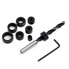 8 шт., деревообрабатывающий сверлильный патрон вала с зажимом на глубину, кольцевой патрон вала, деревообрабатывающий сверлильный инструмент 3-16 мм + шестигранный ключ