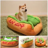 cute hot dog bed dog lounger bed soft pet dog puppy warm soft bed house product for dog and cat pet bed