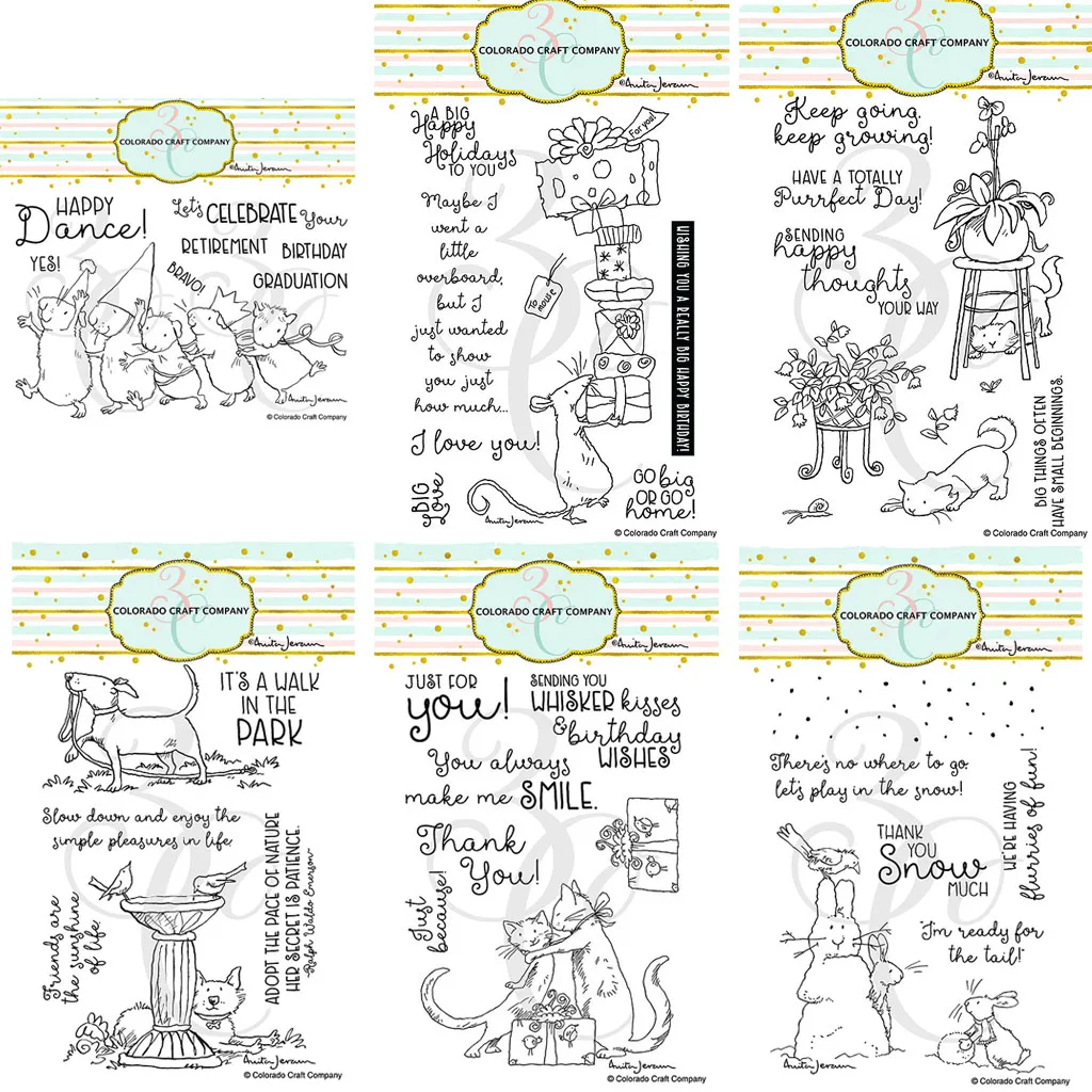 

Happy Mouse Cats Metal Cutting Dies Clear Stamp Set DIY Scrapbooking Embossed Template Dies Stamps Card Stencil For Decor