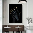 Черные руки, холст, картина на стену, женщины, золотые постеры для ногтей и принты, Скандинавская стена, искусство, домашний декор, модульные картины