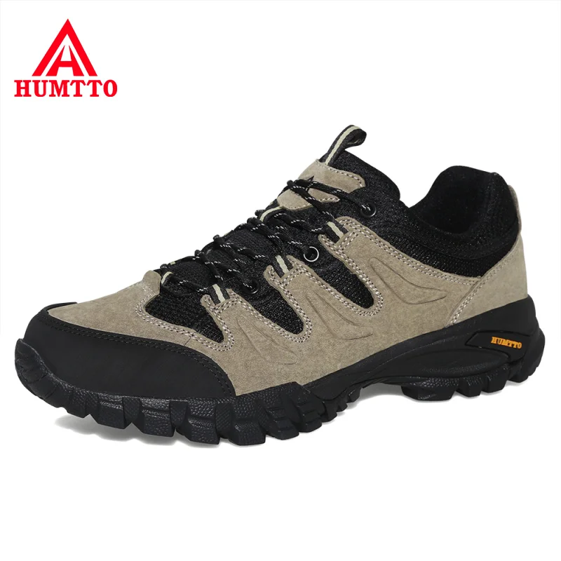

HUMTTO Genuine Leather Trekking Shoes Outdoor Climbing Mountainering Boots Breathable Hiking Shoes Mens Sports Hunting Sneakers