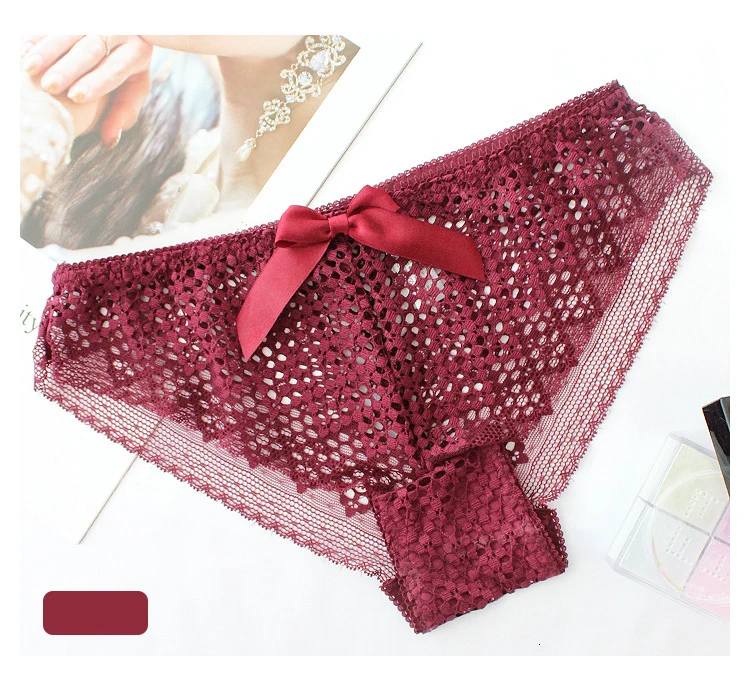 Roseheart, женские модные красные мягкие кружевные хлопковые трусики с бантом и низкой талией, женское нижнее белье, нижнее белье, трусы размера плюс, 3 шт