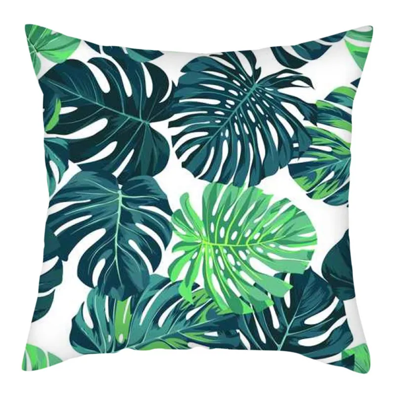 Чехол-наволочка Fuwatacchi из чистого льна с изображением пальмовых листьев