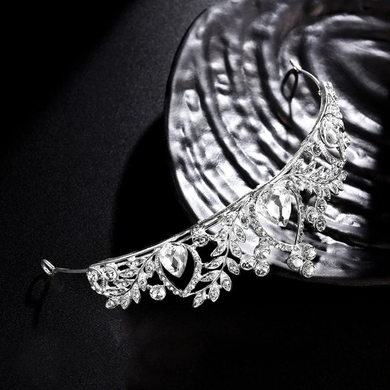 

Bride Crown Wedding Rhinestone Hair Ornament Tiara Jewelry Luxury Princess Queen E56A
