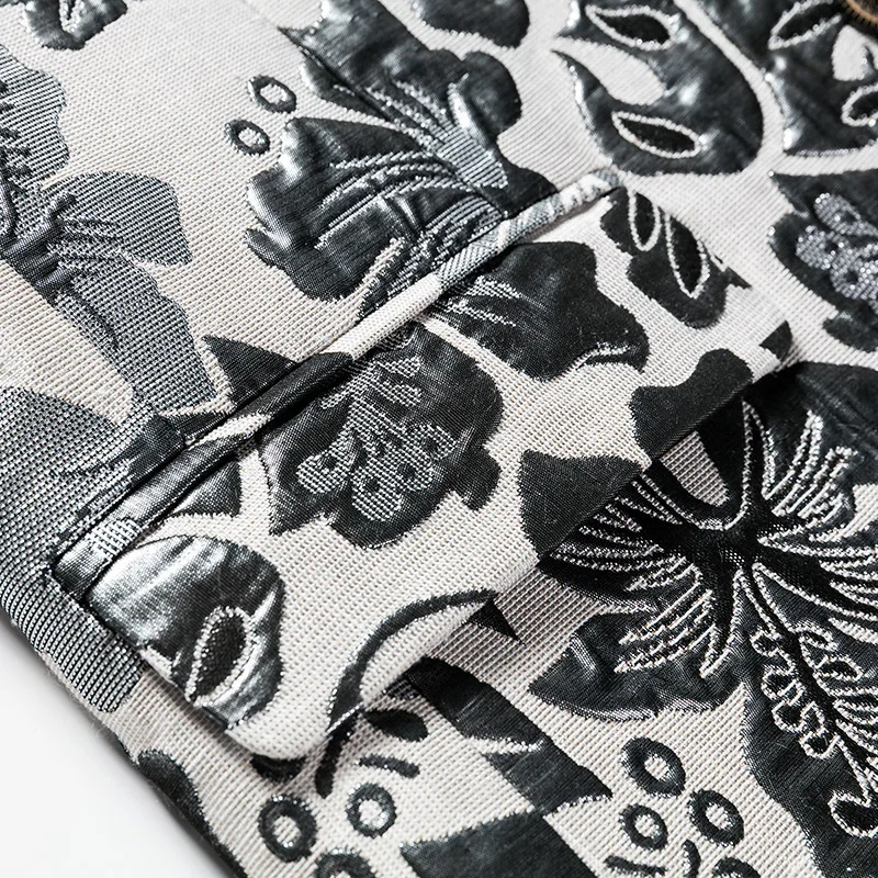 

Shenrun Men Floral Blazer Spring Autumn Jacket Slim fit Fashion Flower Jackets Groom Blazers Singer Drummer Costume Size M-6XL