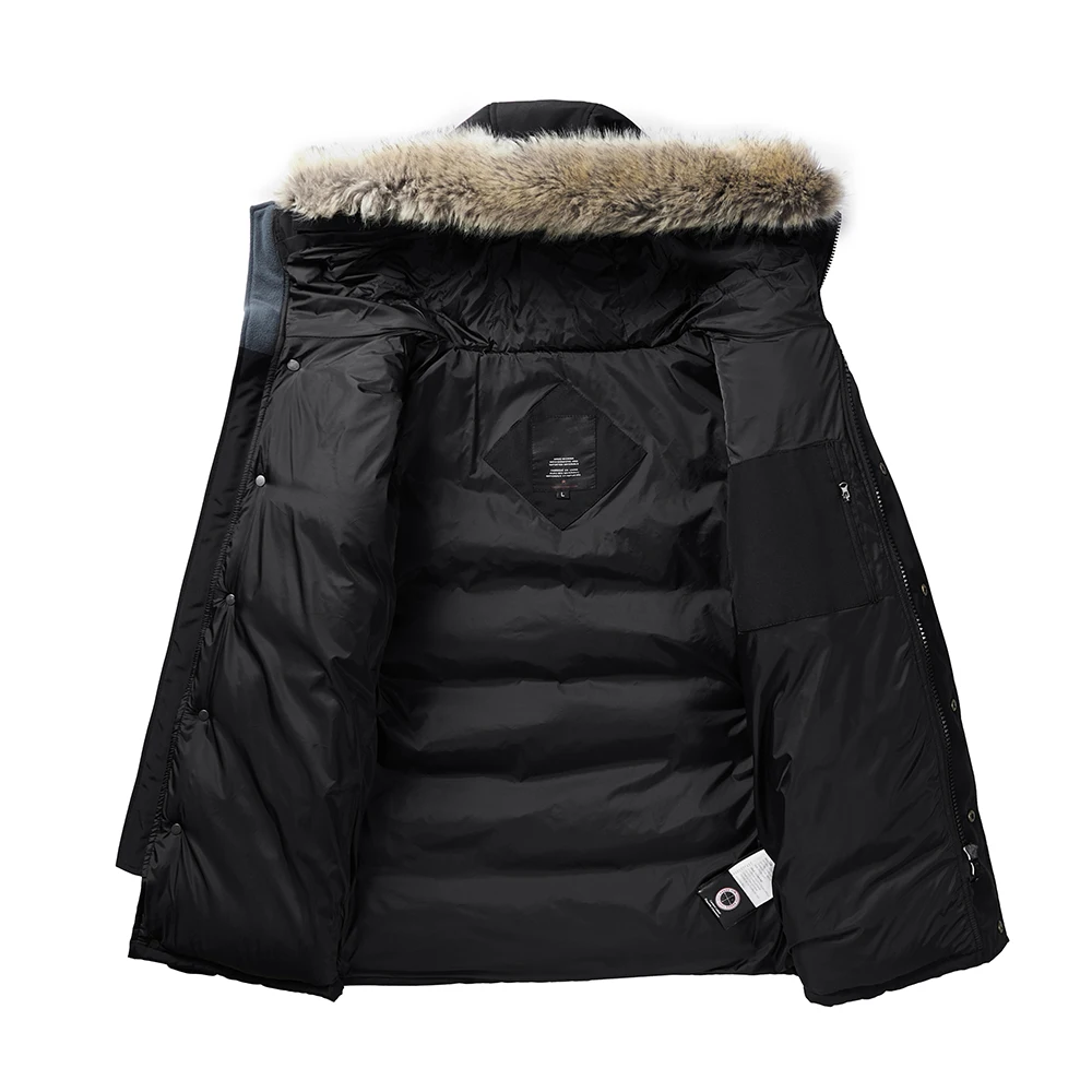 Зимняя мужская куртка плотная теплая парка мужское меховое пальто-пуховик