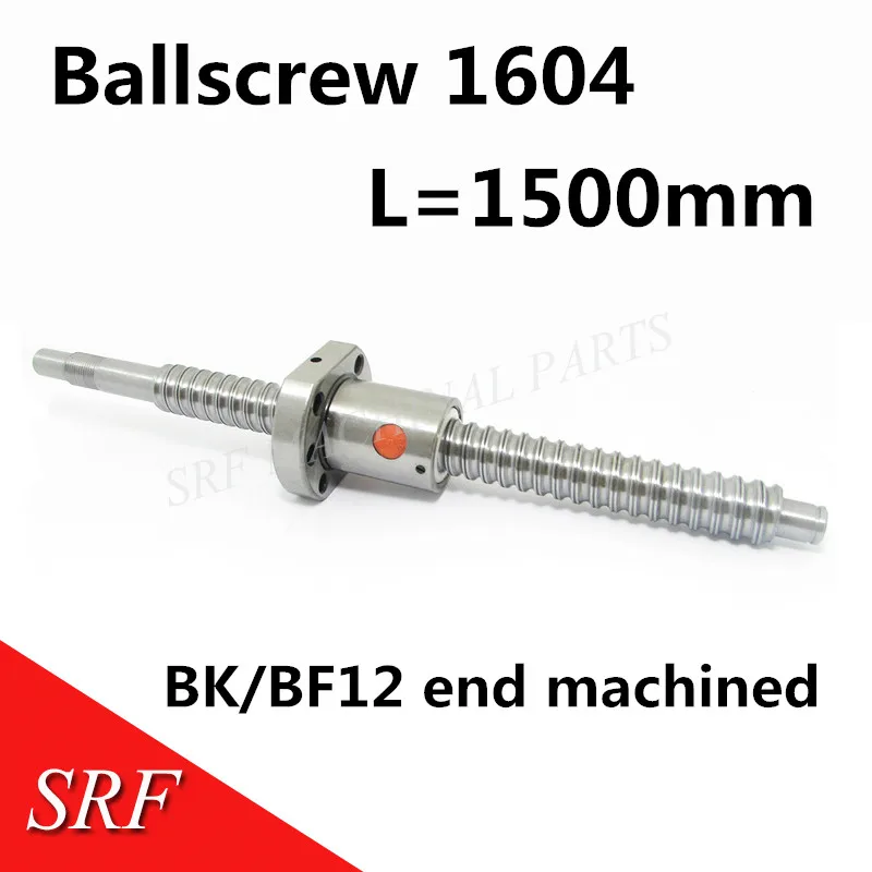 16 мм RM1604 рулонный шариковый винт L = 1500 C7 + SFU1604 Одиночная шариковая гайка с BK/BF12