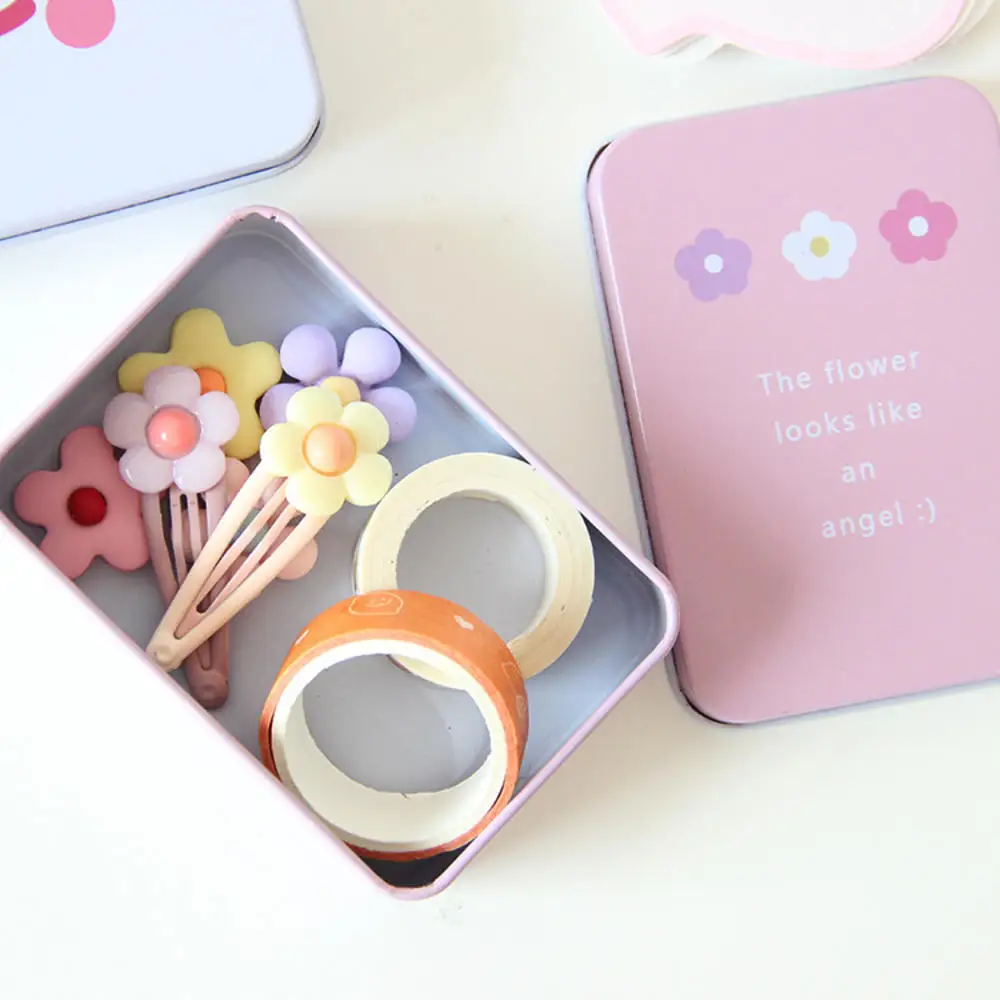 1 шт. Мини милый мультяшный жестяной металлический ящик для хранения Коробка