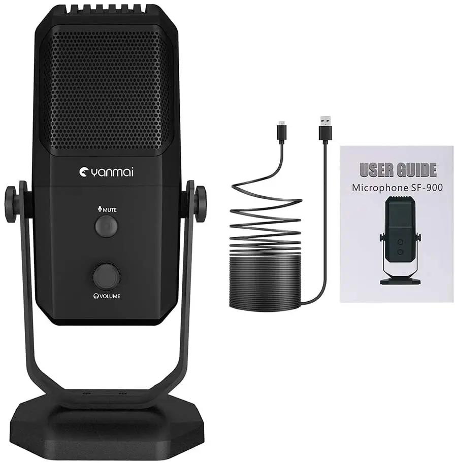 Профессиональный конденсаторный микрофон с подключением USB для студийной записи