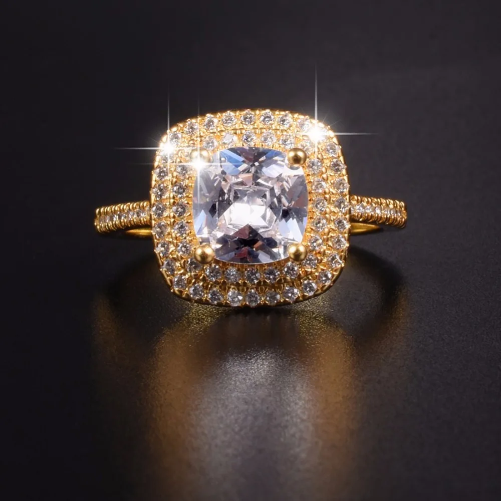 Женское кольцо из серебра 925 пробы с имитацией бриллианта|Кольца| |