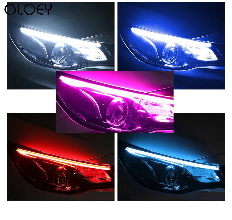 OLOEY 2 шт. светодиодные дневные ходовые огни DRL поворотные полосы автомобильные