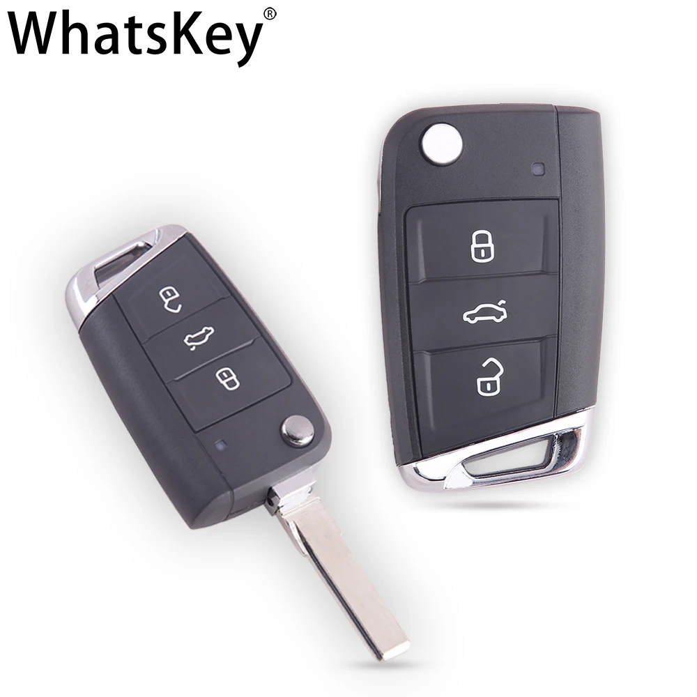 Откидной ключ WhatsKey для Volkswagen корпус Golf 7 MK7 Seat Skoda Octavia A7 Leon Passat дистанционное
