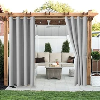 outdoor waterproof curtain tab top thermal insulated blackout curtain drape for porchbeachpatio with grommet rust proof