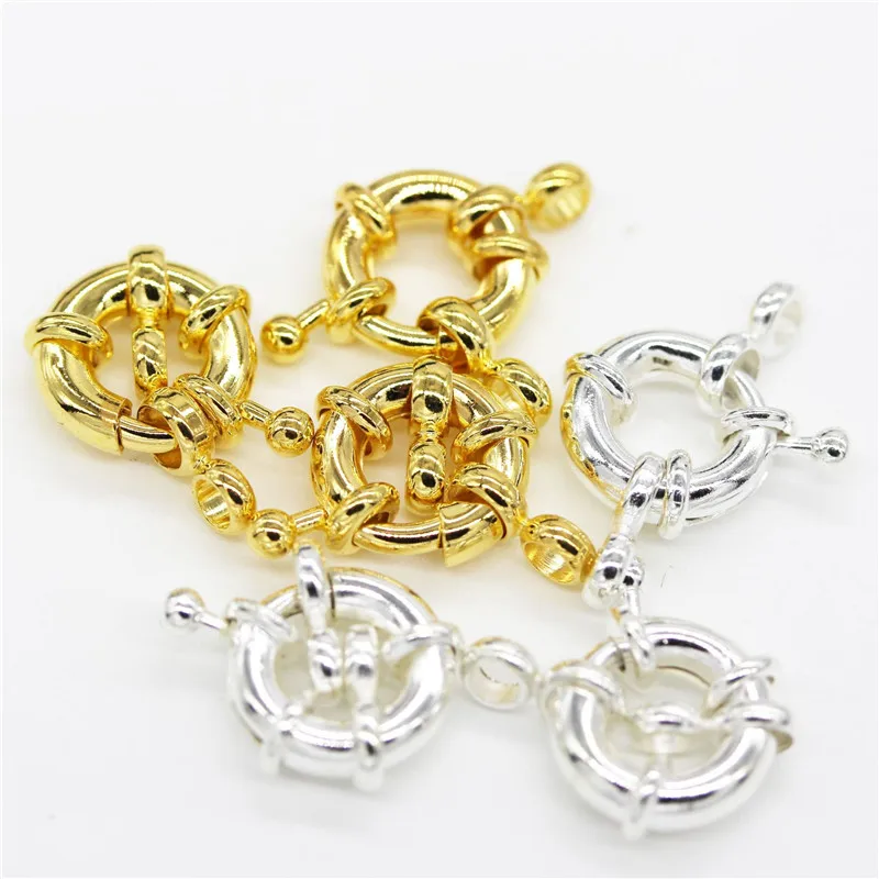

5pcs/lot Copper Sailor Clasps Connector Fit Charm Bracelets End Clasps DIY Jewelry Making Findings Round Clavicle Necklace Clasp