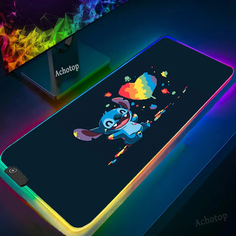 

Computer Mouse Pad RGB Gaming Mouse pad Stitch LED Backlit Large Mat Mouse Gamer XXL Mause Carpet PC Desk Mat keyboard Pad 90x40