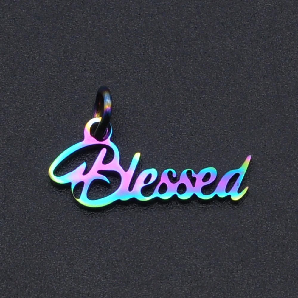 10 шт./лот подвески из нержавеющей стали радужного цвета Верьте в любовь и слово