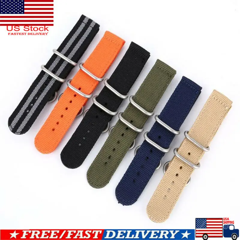 Военный армейский браслет нейлоновый холщовый ремешок для часов 18-24 мм ремешки