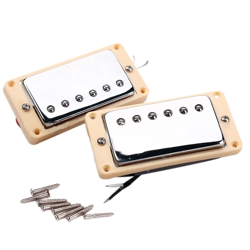 neue set von doppel coil humbucker pickup elektrische gitarre neck bridge pickup chrome mit gelb rahmen fit lp gitarre free global shipping