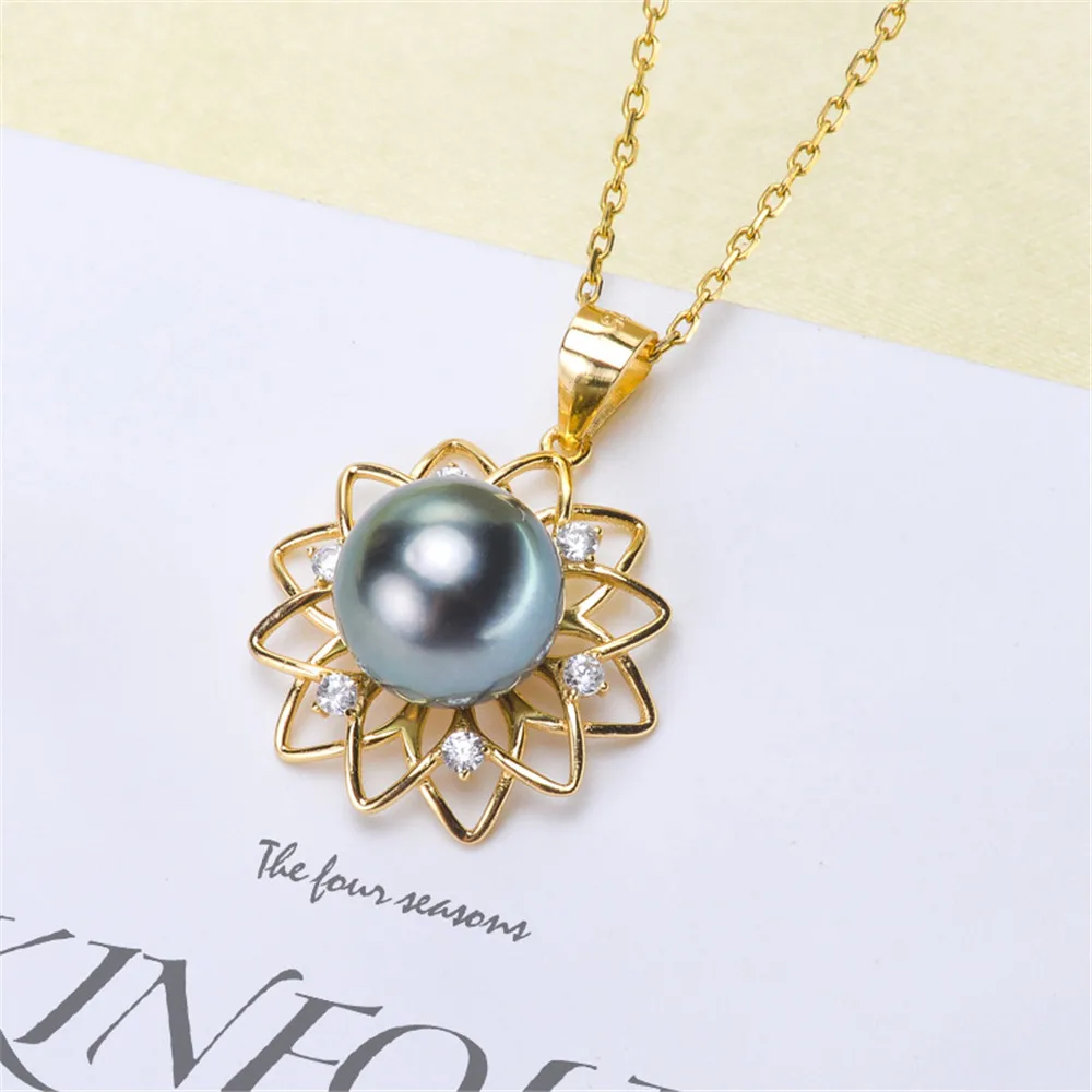 

Circle Pendant Hat Holder S925 Sterling Silver Pearl Pendant Settings Women DIY Handmade Jewelry Findings No Pearl No Chain