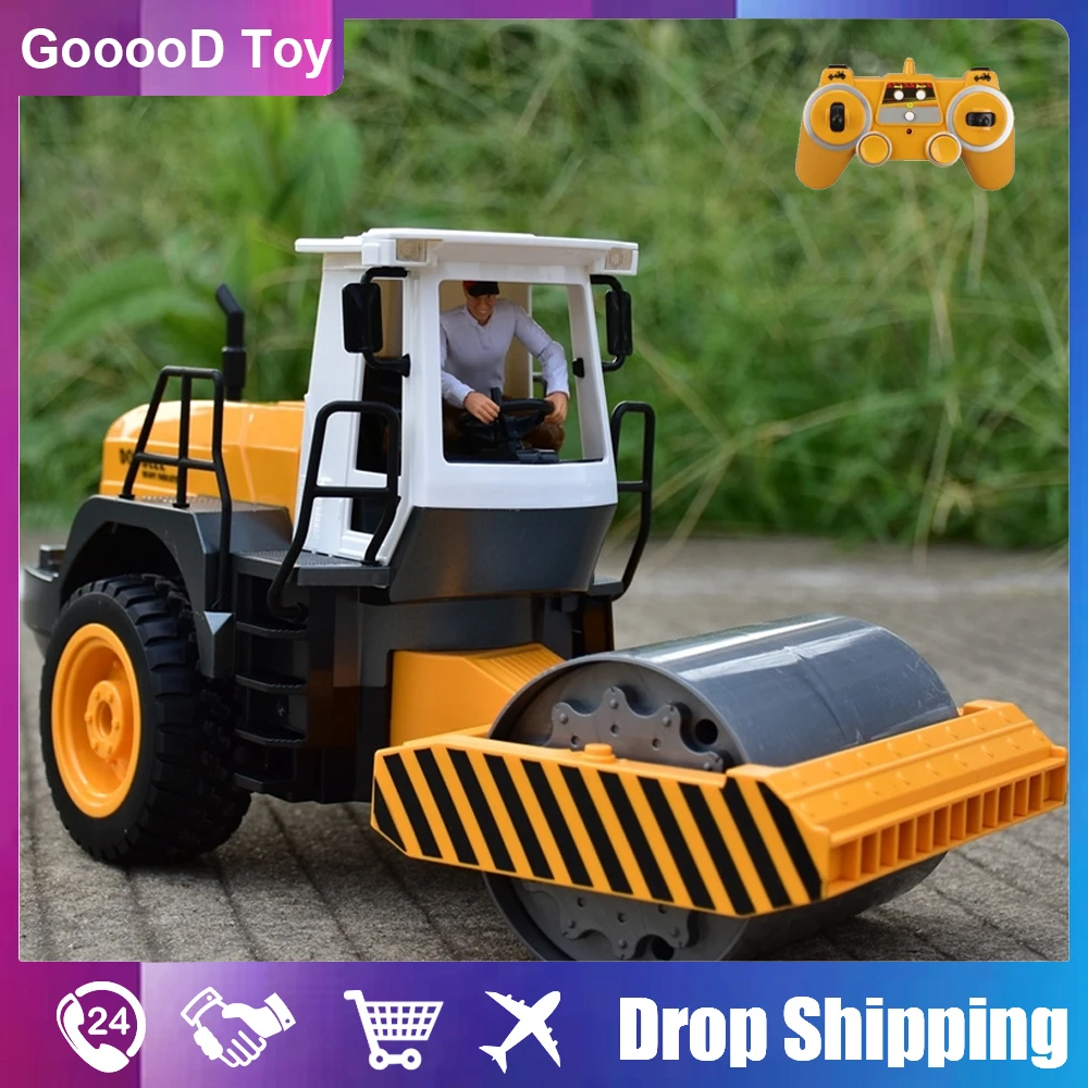 1:20 E522 Rc Truck Road Roller 2.4G Remote Control Single Drum Vibrate with Sound Engineer Electronic Vehicle Model Toys for Boy