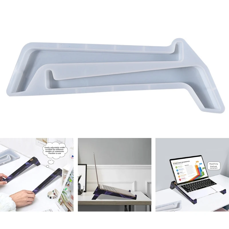 E56A Laptop Stand Epoxy Resin Mold DIY Craft Notebook Computer Bracket Silicone Mould