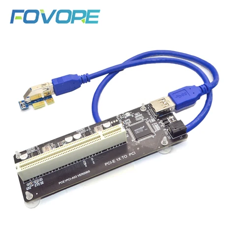 PCI E PCI-E PCI Express X1 для Райзер-карта PCI шина карта высокоэффективный адаптер преобразователь USB 3,0 кабель для настольного компьютера ASM1083 чип