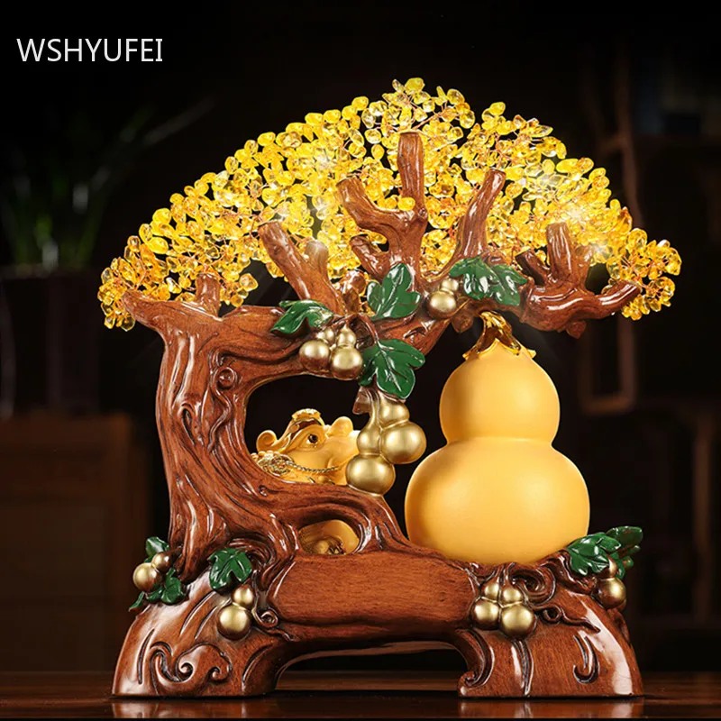 Фэн-шуй из золотой смолы украшения для гостиной винный шкаф счастливая