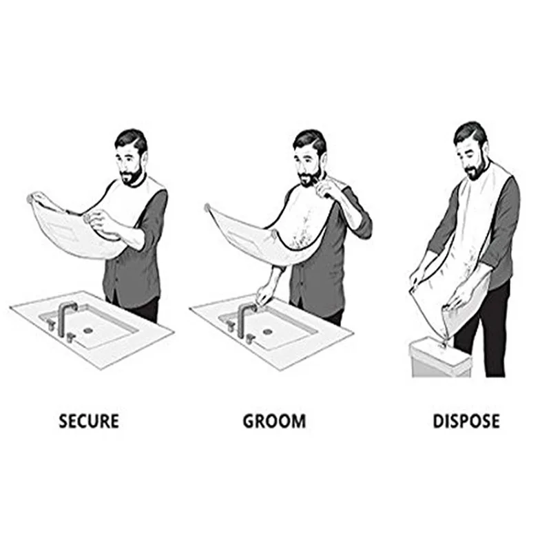 

Men Bathroom Apron Beard Shaving Apron Bib Trimmer Face Shaved Hair Apron for Men Waterproof Apron Household Cleaning Protector