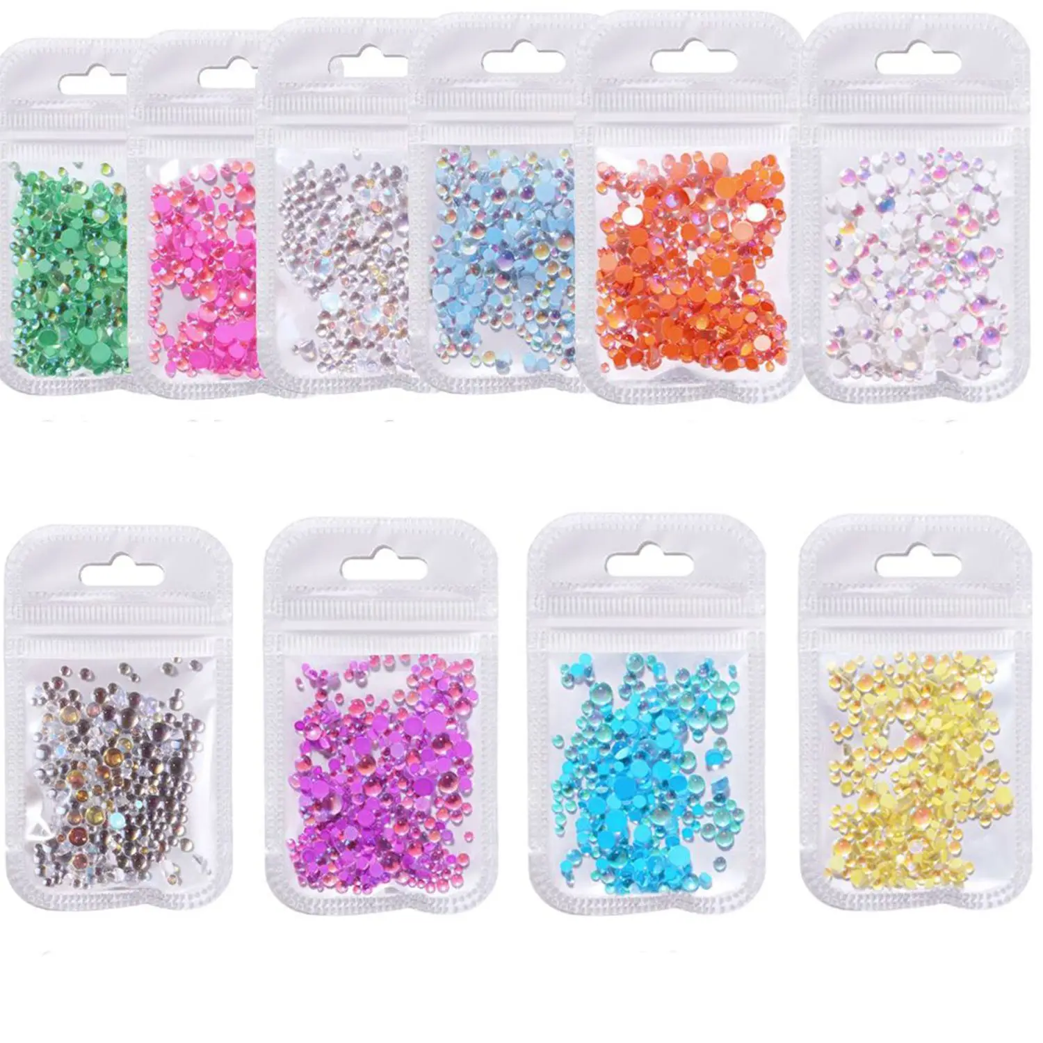 

10 пакетов DIY Подвески смешанного размера полупрозрачные цвета декоративный камень для ногтей 3D Русалка симфония Аврора Стразы для ногтей