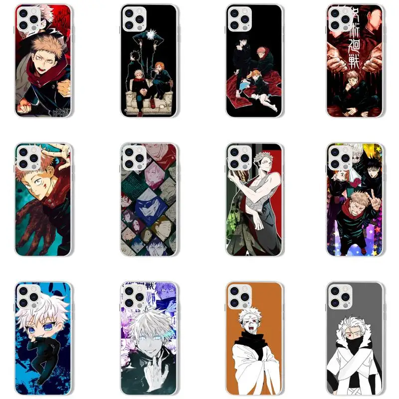 

Jujutsu Kaisen Anime Japan Phone Case Transparent for iPhone 7 8 11 12 13 s mini pro X XS XR MAX Plus