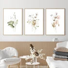 Цветы ботанический плакаты с листьями и принты минималистский Nordic растения холст картины настенные картины для домашнего декора