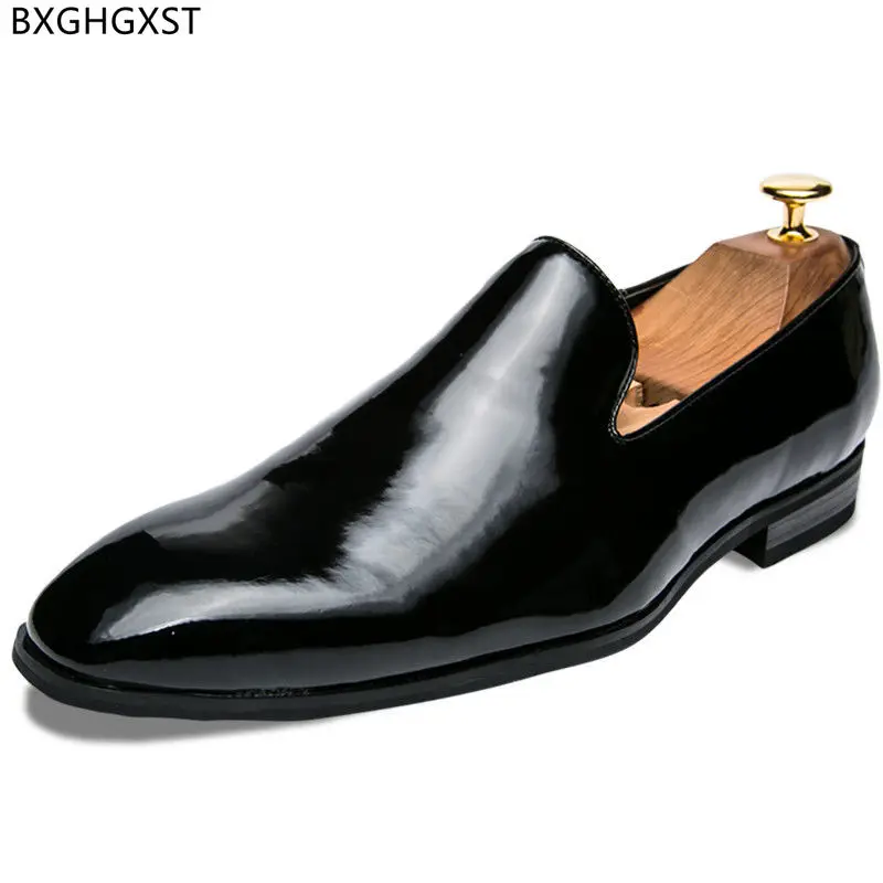 

Black Patent Leather Shoes Men Dress Shoes for Office 2023 Men Loafers Man Shoes High Quality נעלי גברים אלגנט Zapatos De Fiesta