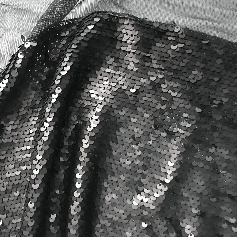 Стеклянный темно-черный 5 мм Блестки Ткань для платья Одежда DIY ткань костюм