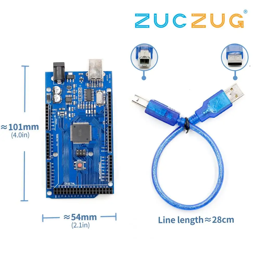 MEGA2560 R3 (ATmega2560 16AU CH340G) AVR USB плата развития для arduino|Интегральные схемы| |