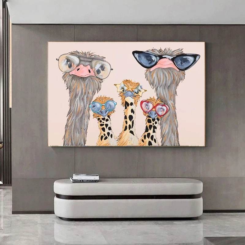 Абстрактные современные Страусиные картины на холсте фотообои и принты