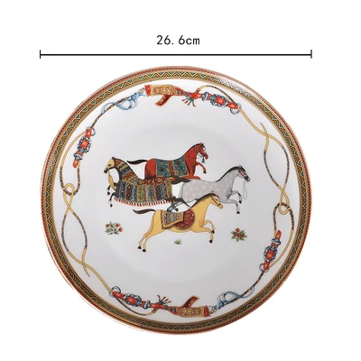 10 inch plate Роскошный военный костяной набор посуды из фарфора Королевский праздник Цзиндэчжэнь фарфоровое блюдо в западном стиле украшение дома свадебные подарки - Цвет: 10 inch plate