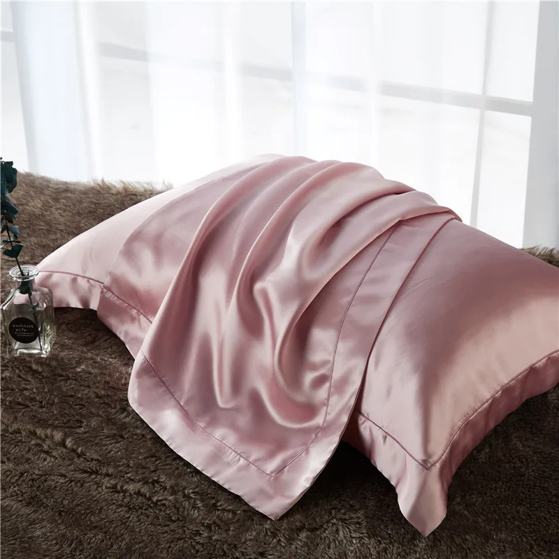 

48x74cm Mulberry Silk Pillowcase Solid Color Envelope Silky Satin Pillow Cover for Beauty Healthy Sleep Pillows case 1PCS